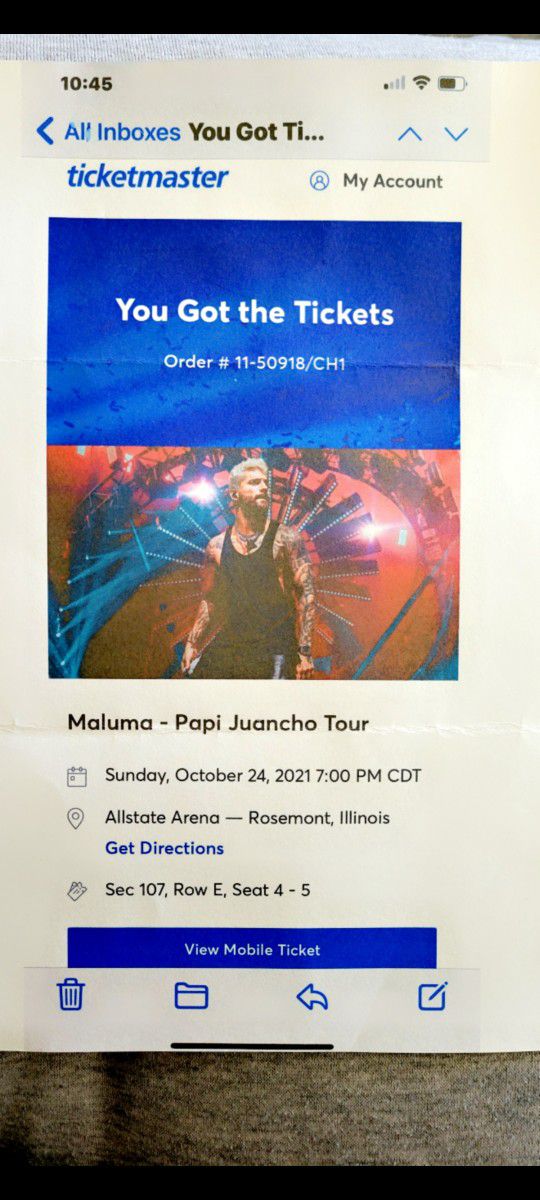 2 Maluma tickets available .. 