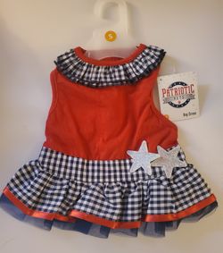 4th Of JULY PET DRESS Sz Small Forth Of JULY DOG DRESS