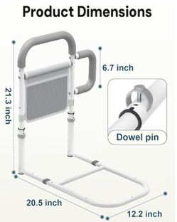 Bed Rails for Elderly Adults Safety, with Double Non-Slip Handle & Storage Pouch, Fits Most Bed Sizes, Bed Assist Rails for Seniors and Post-Surgery,R