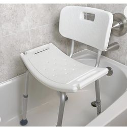 Vaunn Tool-Free Assembly Adjustable Shower Chair Spa Bathtub Seat Bench with Removable Back