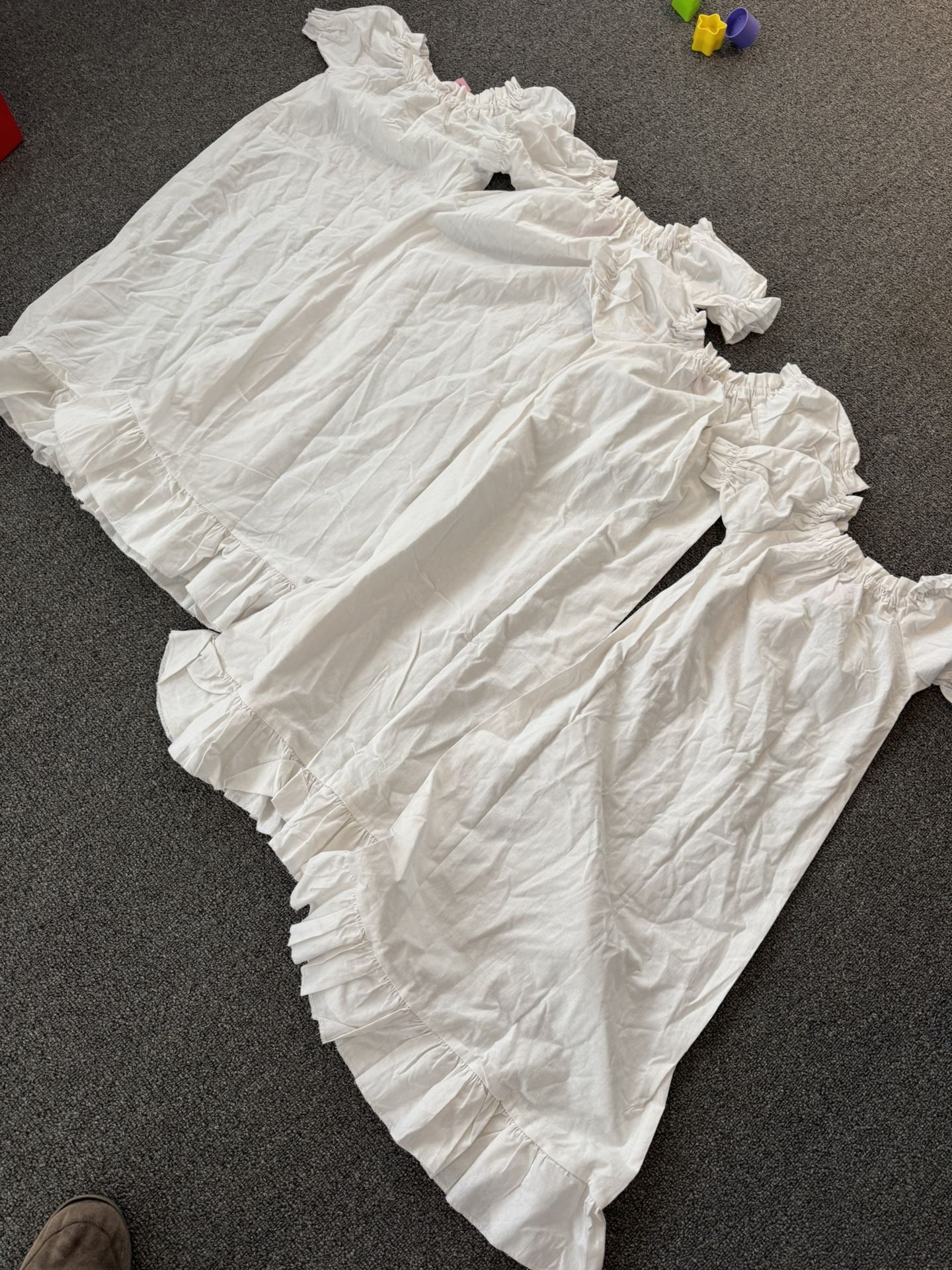 Qty 4 - girls small white dress / haloween costumes - White Hawaiian MuuMuu