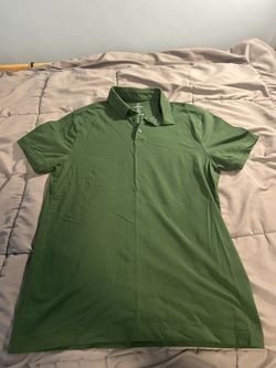 H&M Polo Shirt Slim Fit Men’s Shirt - Small  Green With Extra Button