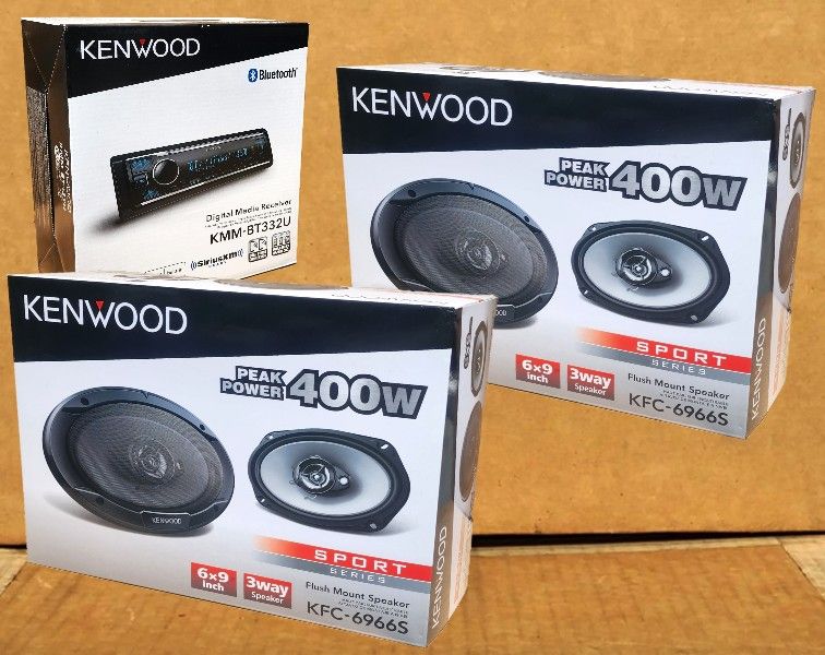 Kenwood Single Din Car Stereo Bluetooth USB Aux Am Fm 6x9" 3-Way Coaxial Speakers 800 W Package 🚨 Payment Options Available 🚨 No Credit Needed 🚨