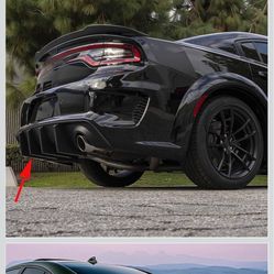 Dodge Charger Widebody Performance 2015-2024 Rear Diffuser Bumper Lip Spoiler Splitter Matte Glossy Black Carbon Fiber Look(Carbon Fiber Look)