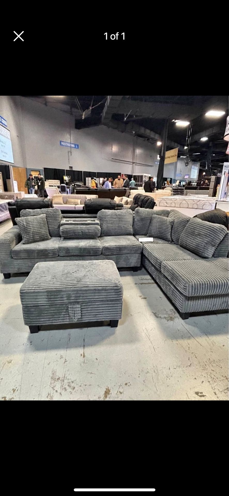 Sectional With Ottoman Available For Fast Delivery