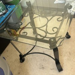 Glass Top Side Table 
