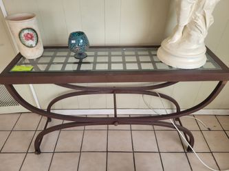 Metal and Glass Console Table