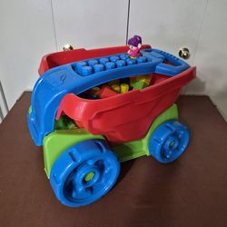 Wedgie Toy Pull & Play Dump Wagon With 50 Blocks
