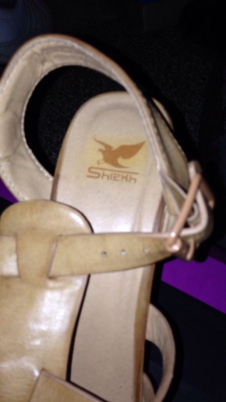 Tan wedge heels