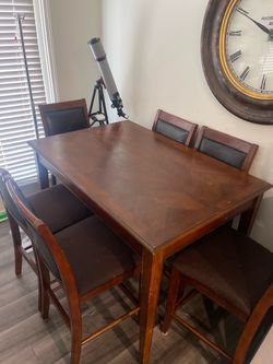 Counter Height Dining Table with 6 Chairs