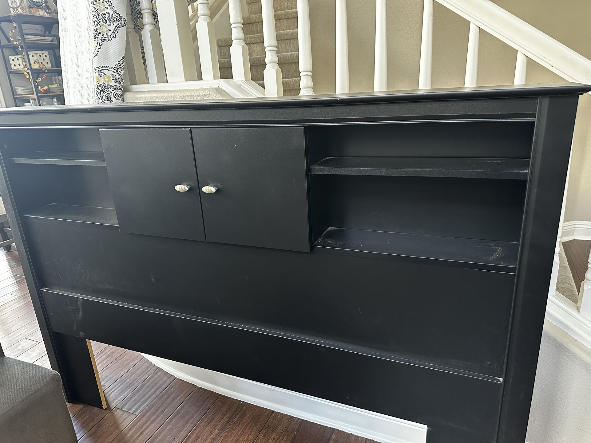 Queen Headboard With Storage Shelves
