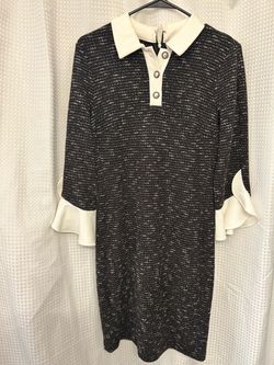 Karl Lagerfield 6 black and white knee length dress