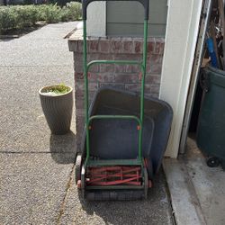Lawnmower Push Reel With Grass Catcher