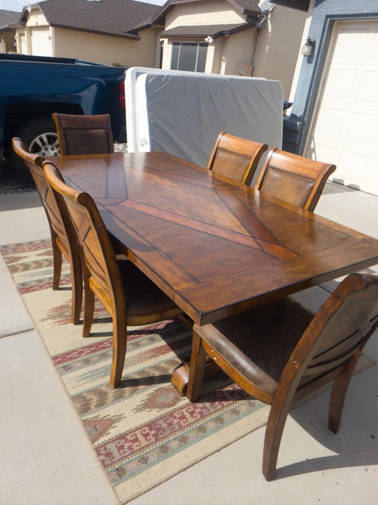 Solid Wood Dining Table and 6 Chairs