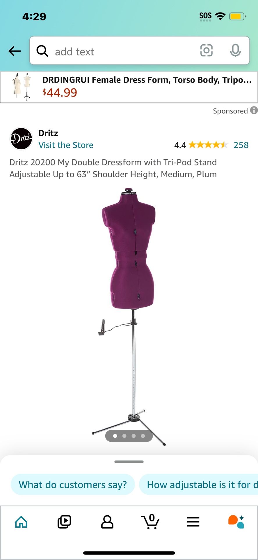 Dritz 20200 My Double Dressform With Tri-Pod Stand