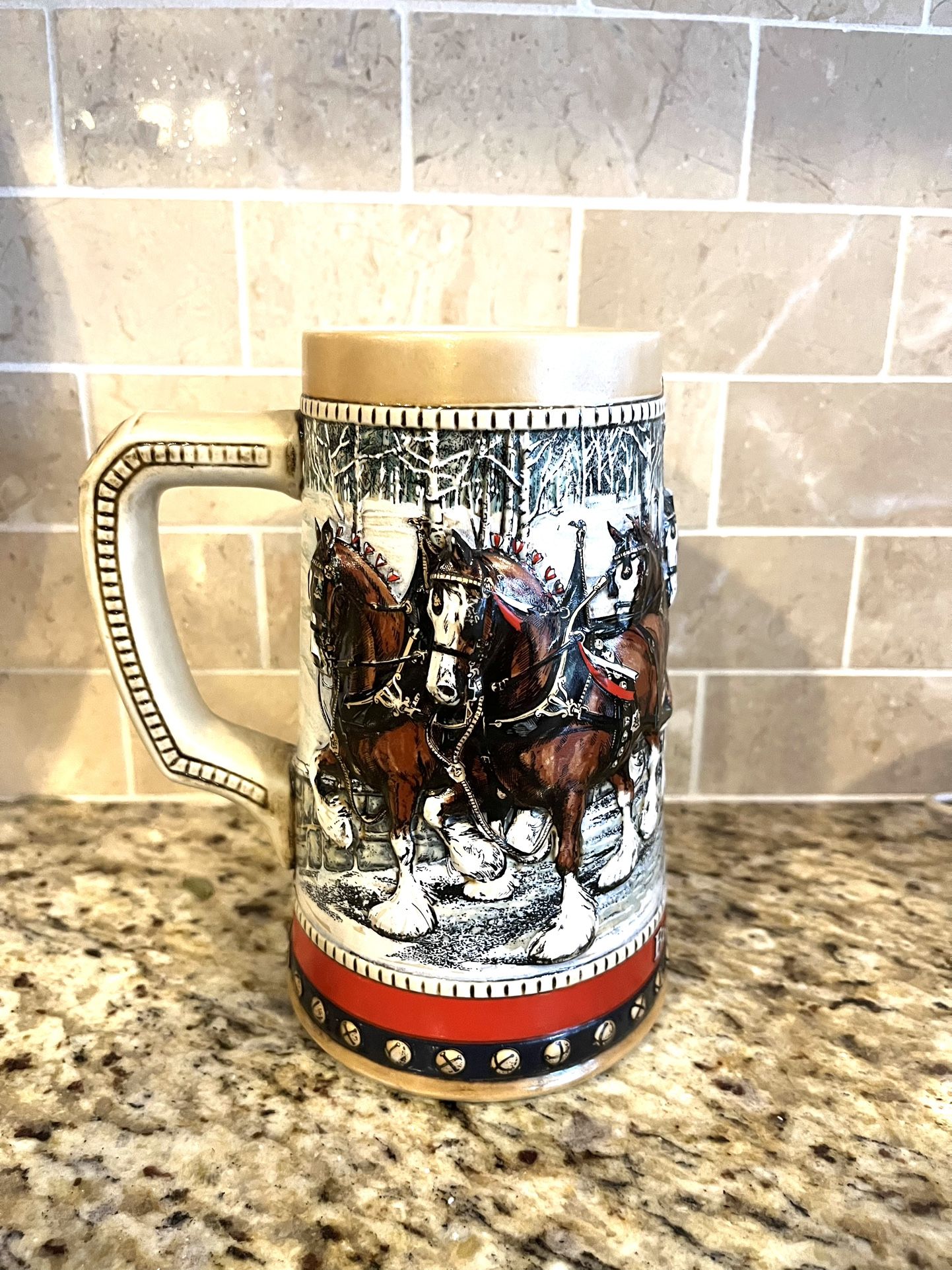 1988 Budweiser Holiday Beer Stein