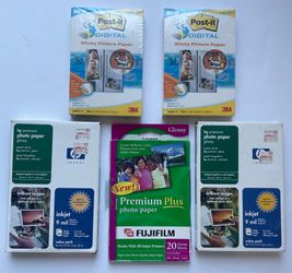 Set of 5 Premium Photo Paper & Sticky Picture Paper