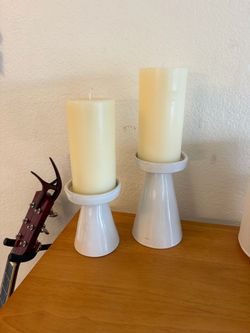 Crate & Barrel Ceramic Candle Holders