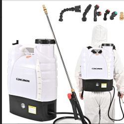 Backpack Sprayer 4.2 Gallon, 8Ah 7.4V Lithium Battery Powered,100 PSI Cut Off Pressure with 8 Nozzles and 2 Wands, Battery Powered Sprayer for Lawn, G