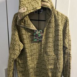 Men’s Medium BAPE x PONR Zip Up Sweater (Tan)