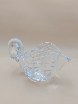 Vintage Lead Crystal Swan Bowl