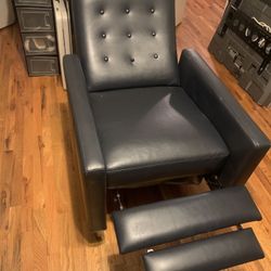 Push Back Recliner- Midnight Blue