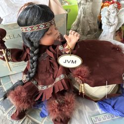Collectible Native American Indian Porcelain Doll 