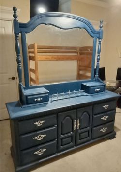 Beautiful Vintage Farmhouse Hutch Solid Wood