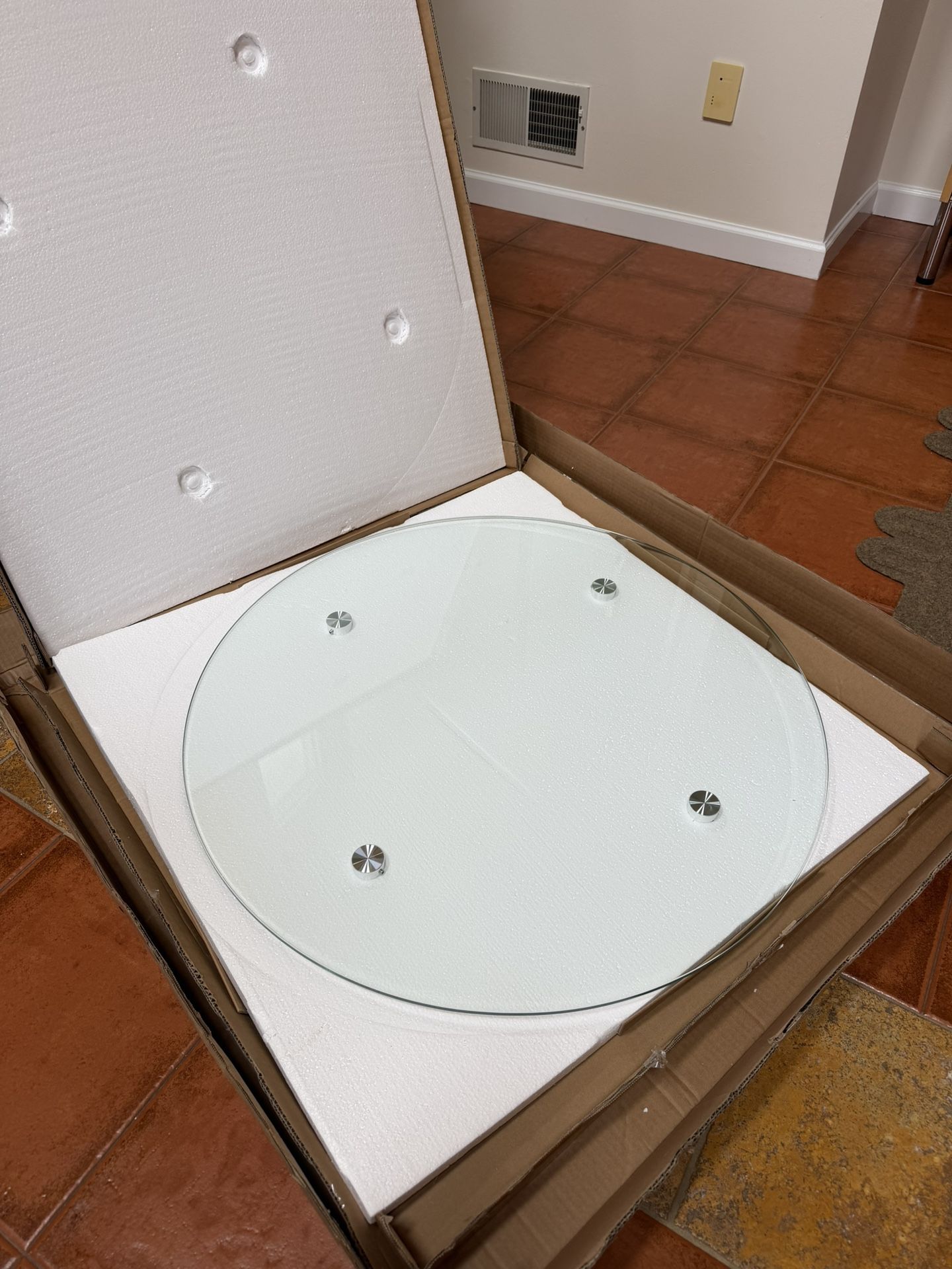 New Glass Top Round For Small 31.5” Diameter Tempered 0.31” Thick (no legs)