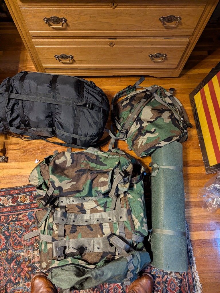 Patrol Pack, Large Field Pack, And Foam Roll