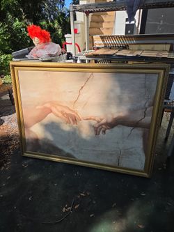 Large Framed Creation of Adam Print