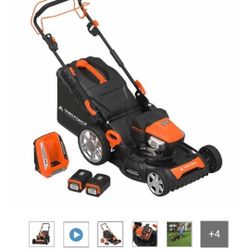 Yard Force 22" 120v Self-Propelled Mower & Two 2.5AH 120V Batteries With Fast Charger $450