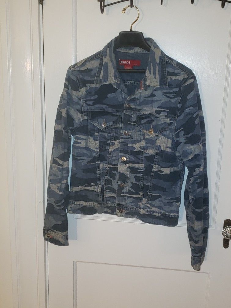 Woman's Blue Camo Jean Jacket
