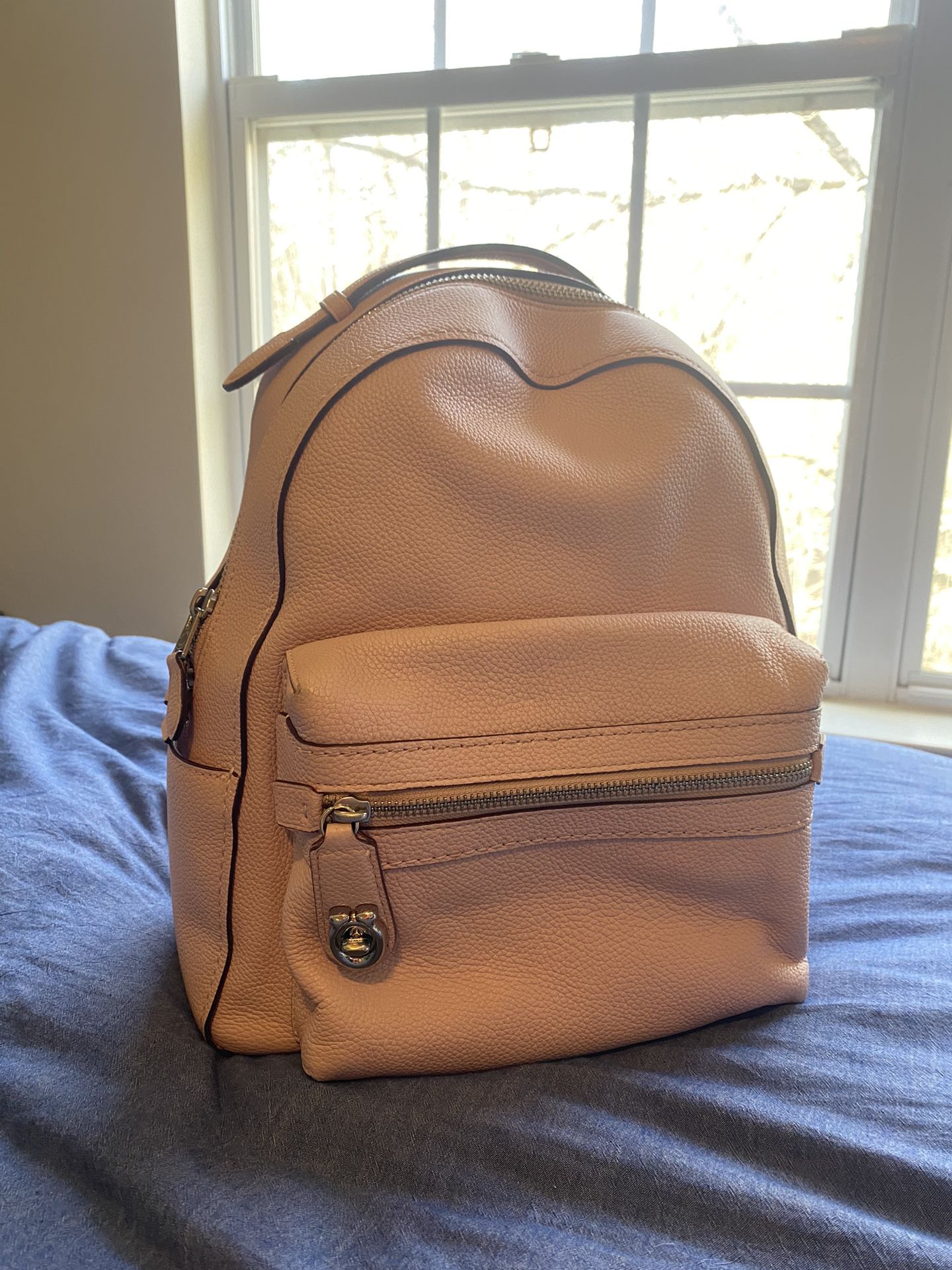 Coach Backpack purse, Light Pink, Genuine Leather.