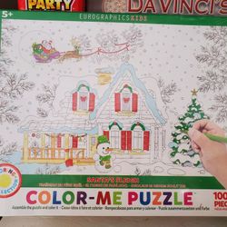 New, Sealed Holiday Color Me Puzzle