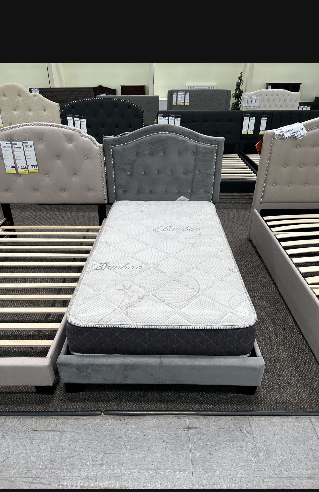 Twin Bed With Bamboo Mattress Only