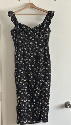 Black w/ Flowers Print Dress - Spring / Summer