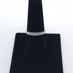 New 10k Solid White Gold Diamond Ring 