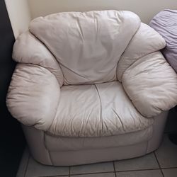 Blush Oversized Leather Chair