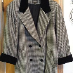 Lane Bryant Black And White Checkered Coat Size 22/24