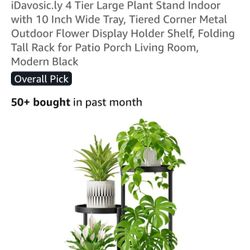 4 Tier Large Plant Stand Indoor With 10 Inch Wide Tray