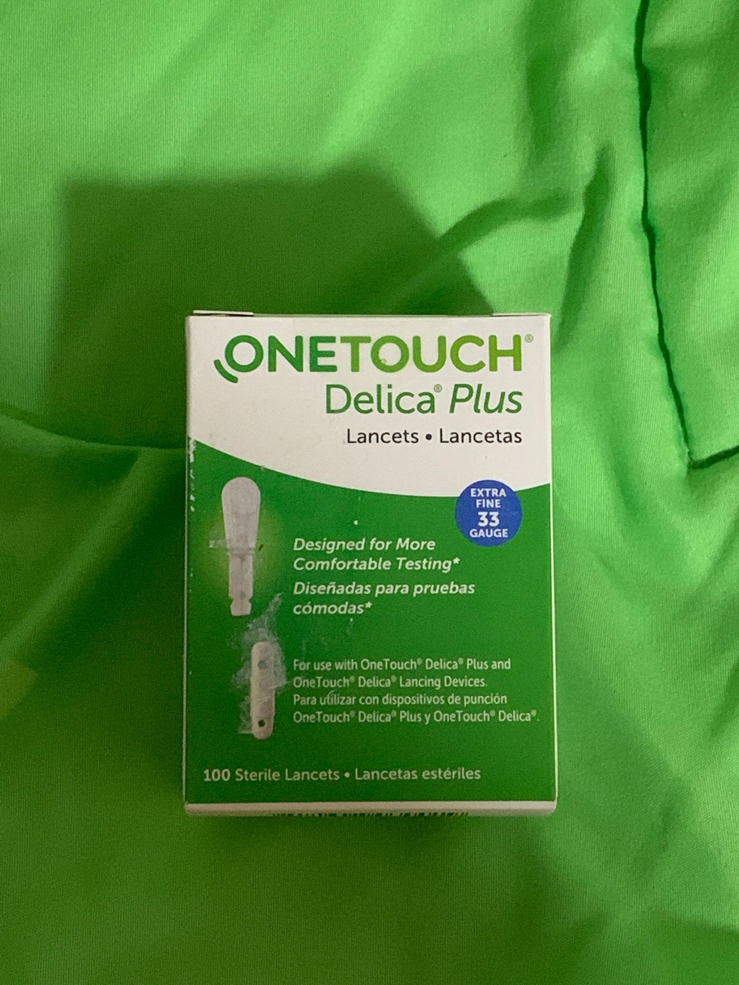One touch Delica plus lancets, 100, 33 gauge extra fine