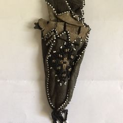 Antique Beaded Leather Pouch