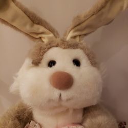 Vintage 1989 Unipak Beige and White Bunny Rabbit Plush Stuffed Animal Toy. Ww