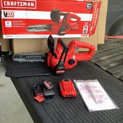 CRAFTSMAN V20 20-VOLT MAX 10-IN BATTERY 2.0 AH CHAINSAW BATTERY AND CHARGER INCLUDED 
