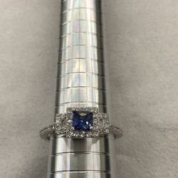 Sterling Silver Ring with Glass Stones