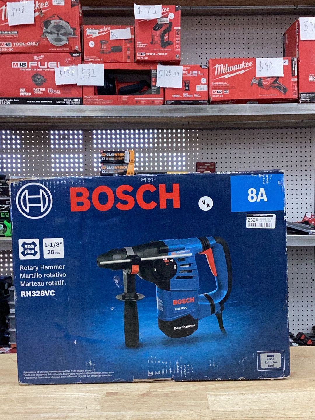 Bosch 8 Amp 1-1/8 in. Corded Variable Speed SDS-Plus Concrete/Masonry Rotary Hammer Drill with Depth Gauge and Carrying Case