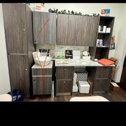 Cabinet And Desk Excellent Condition 