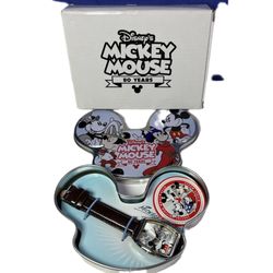 Disneys Mickey Mouse 80 Years Wrist Watch in Keepsake Tin w/ Box - New Old A8