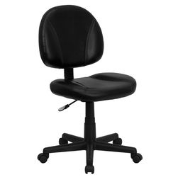 Flash Furniture LeatherSoft Faux Leather Mid-Back Ergonomic Swivel Chair, Black